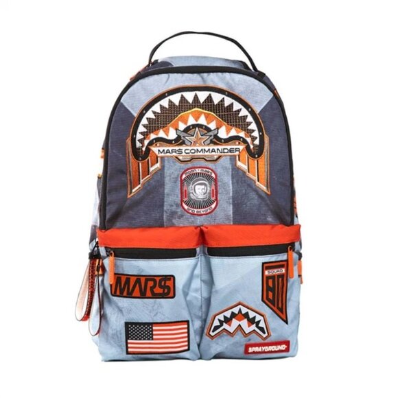 NWT Sprayground Mission to Mars! Buzz Aldrin's Shark Patches Backpack - Picture 1 of 8